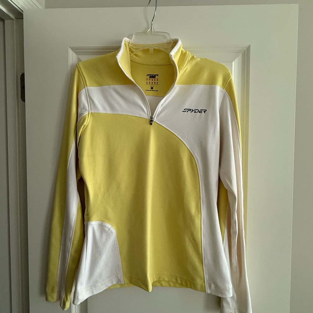Spyder Yellow and White Quarter-Zip Pullover